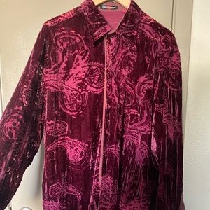 Yashi Yamamlri, button down shirt, with velvet details